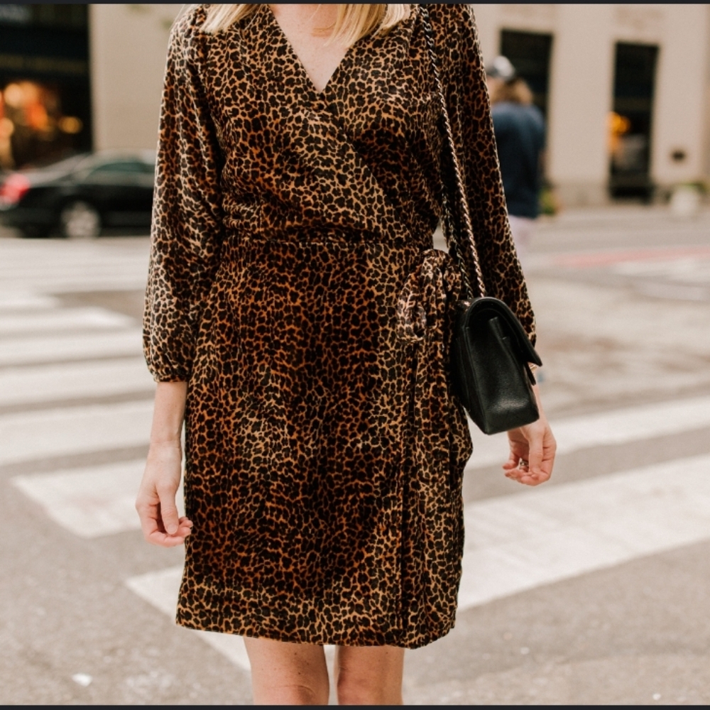 J. Crew Leopard Wrap Dress